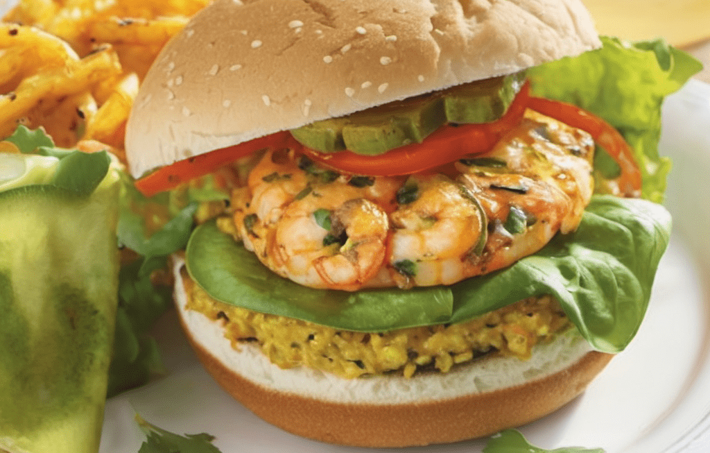 Caribbean Curry Shrimp Burger Recipe